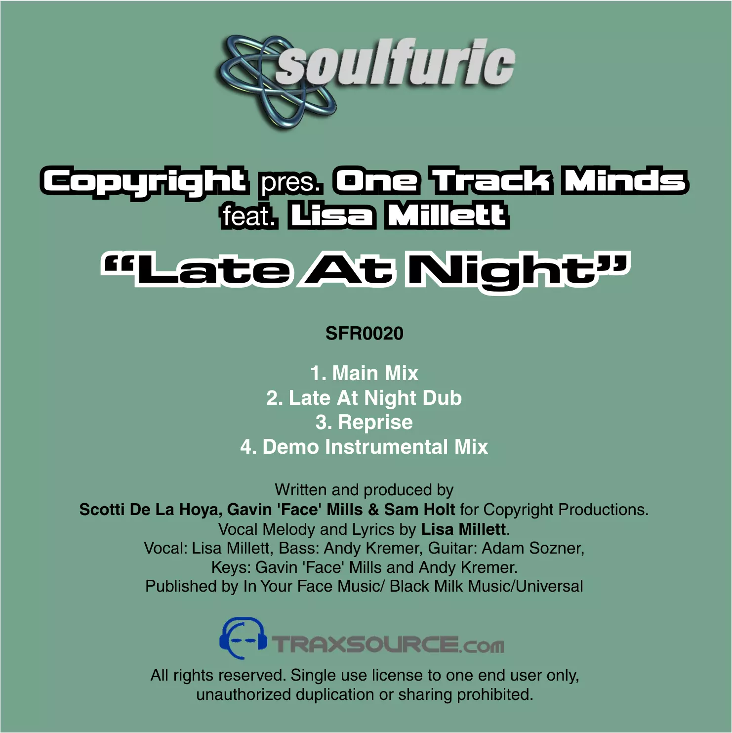 image cover: Copyright Pres. One Track Mind feat. Lisa Millet - Late At Night