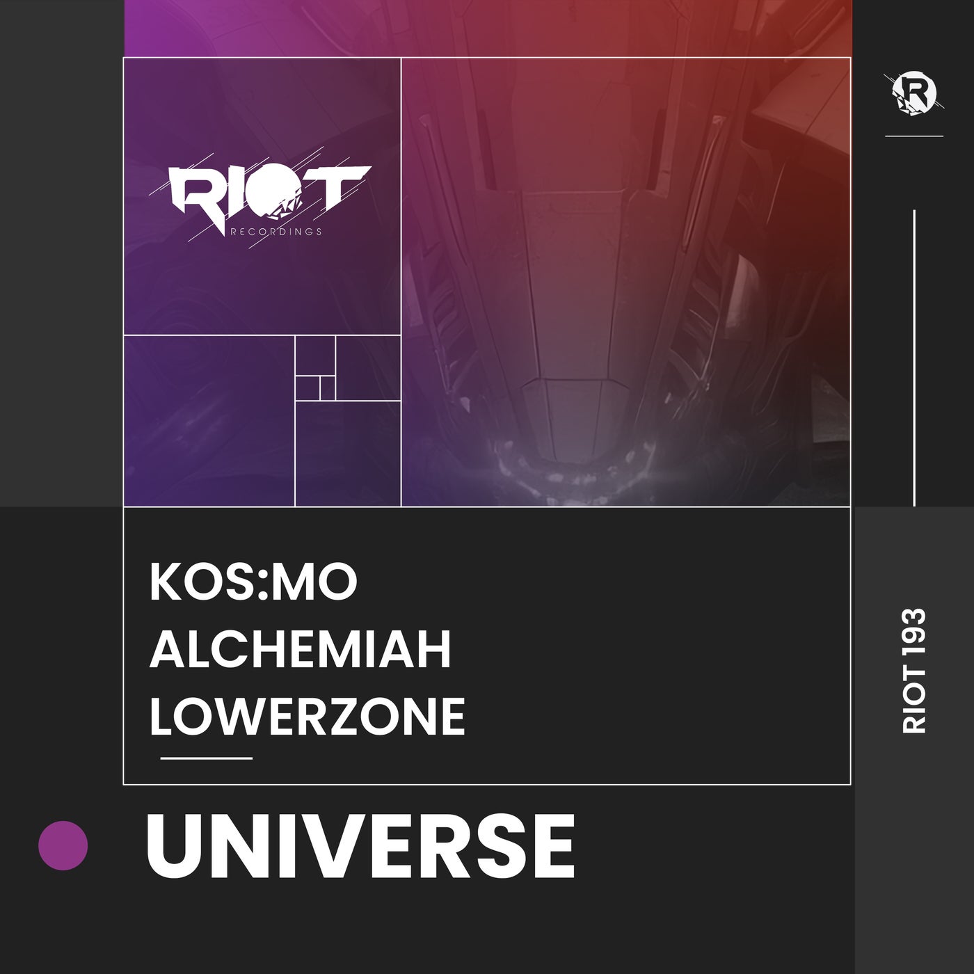 image cover: Kos:mo, Alchemiah - Universe on Riot Recordings