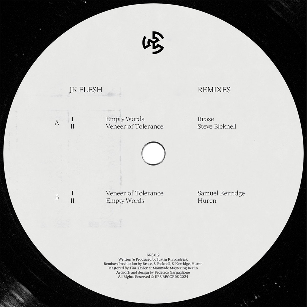 image cover: JK Flesh - Veneer of Tolerance Remixes on KR3