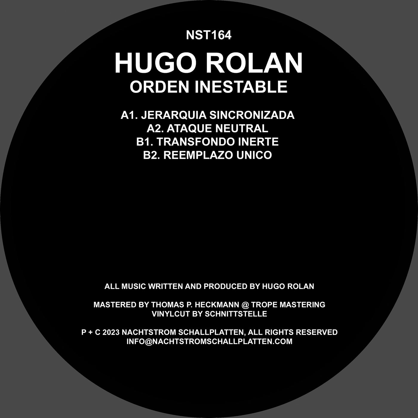 image cover: Hugo Rolan - Orden Inestable on Nachtstrom Schallplatten