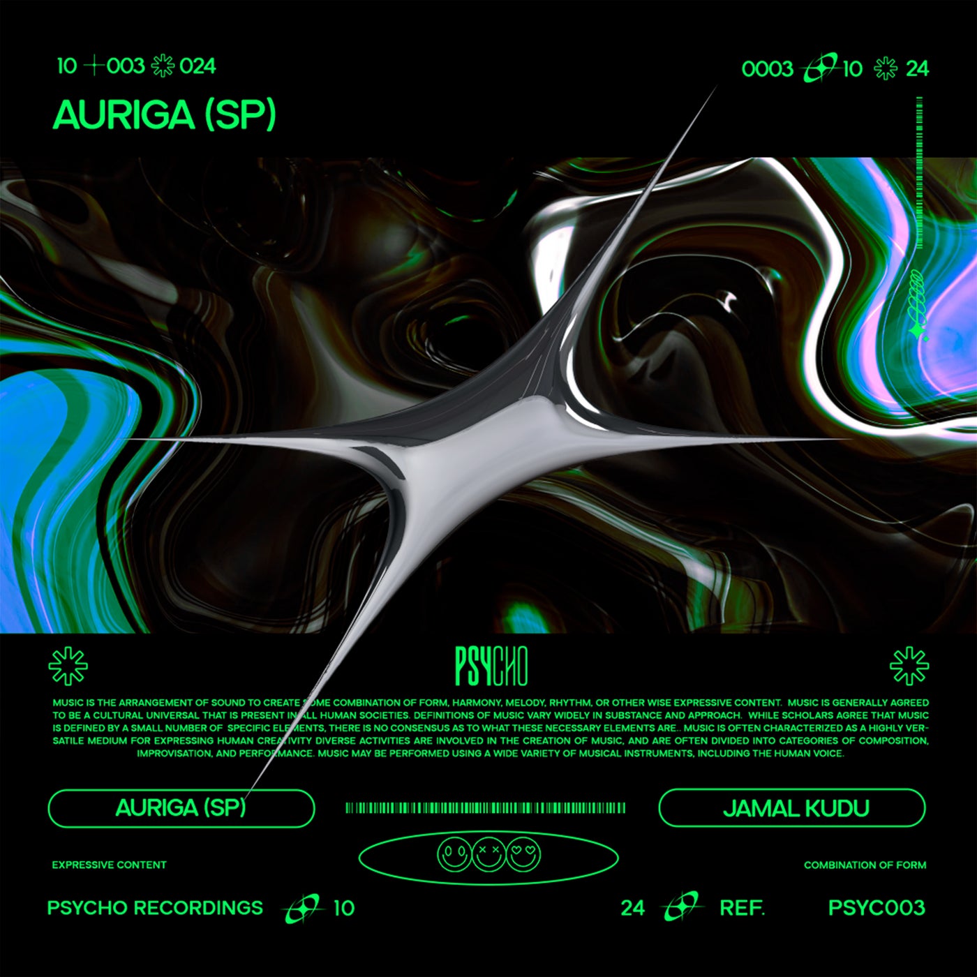 image cover: Auriga (SP) - Jamal Kudu on Psycho Recordings